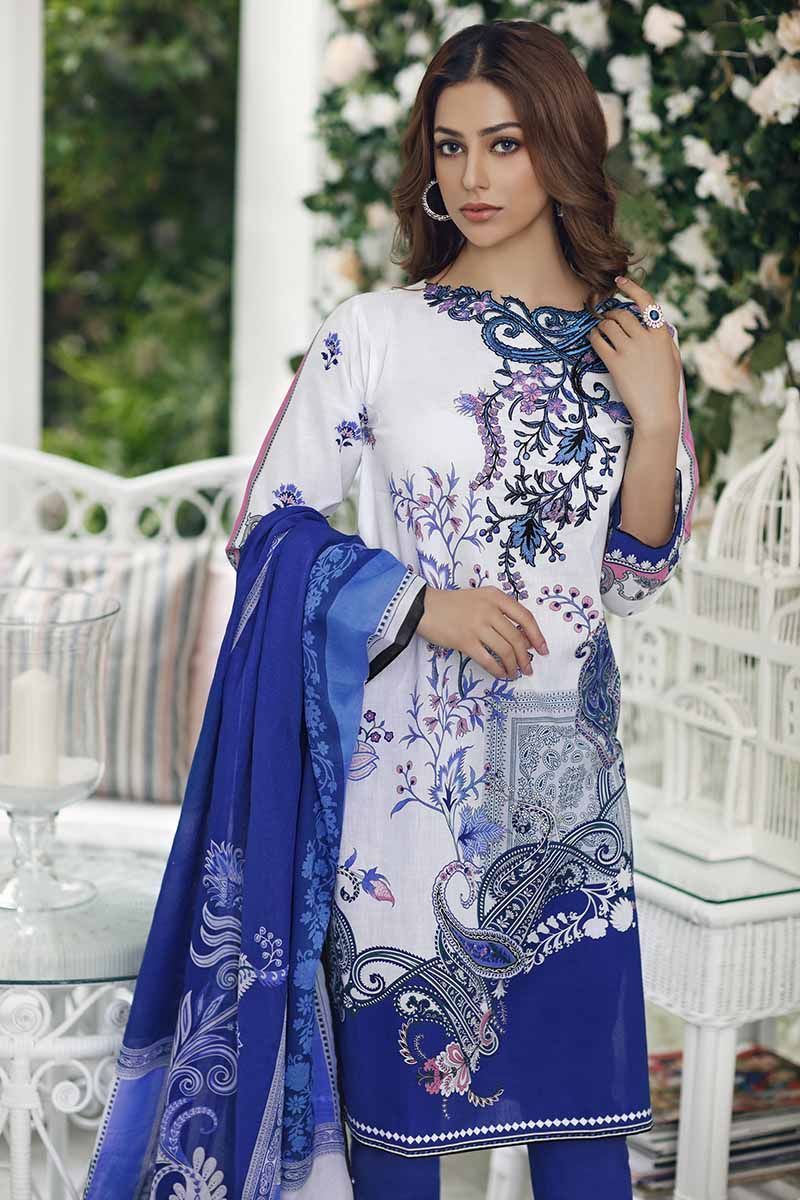 Gul Ahmed Cambric Collection 2019 – 3 PC Embroidered Cambric – CBE-79