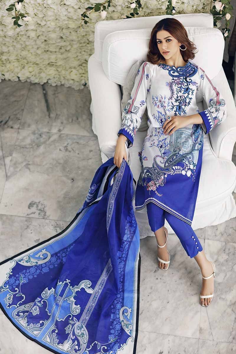 Gul Ahmed Cambric Collection 2019 – 3 PC Embroidered Cambric – CBE-79