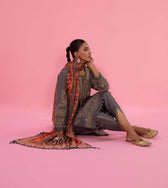 Mahay Lawn by Sana Safinaz/12 B/3 Pc/Shirt Dupatta Bottom