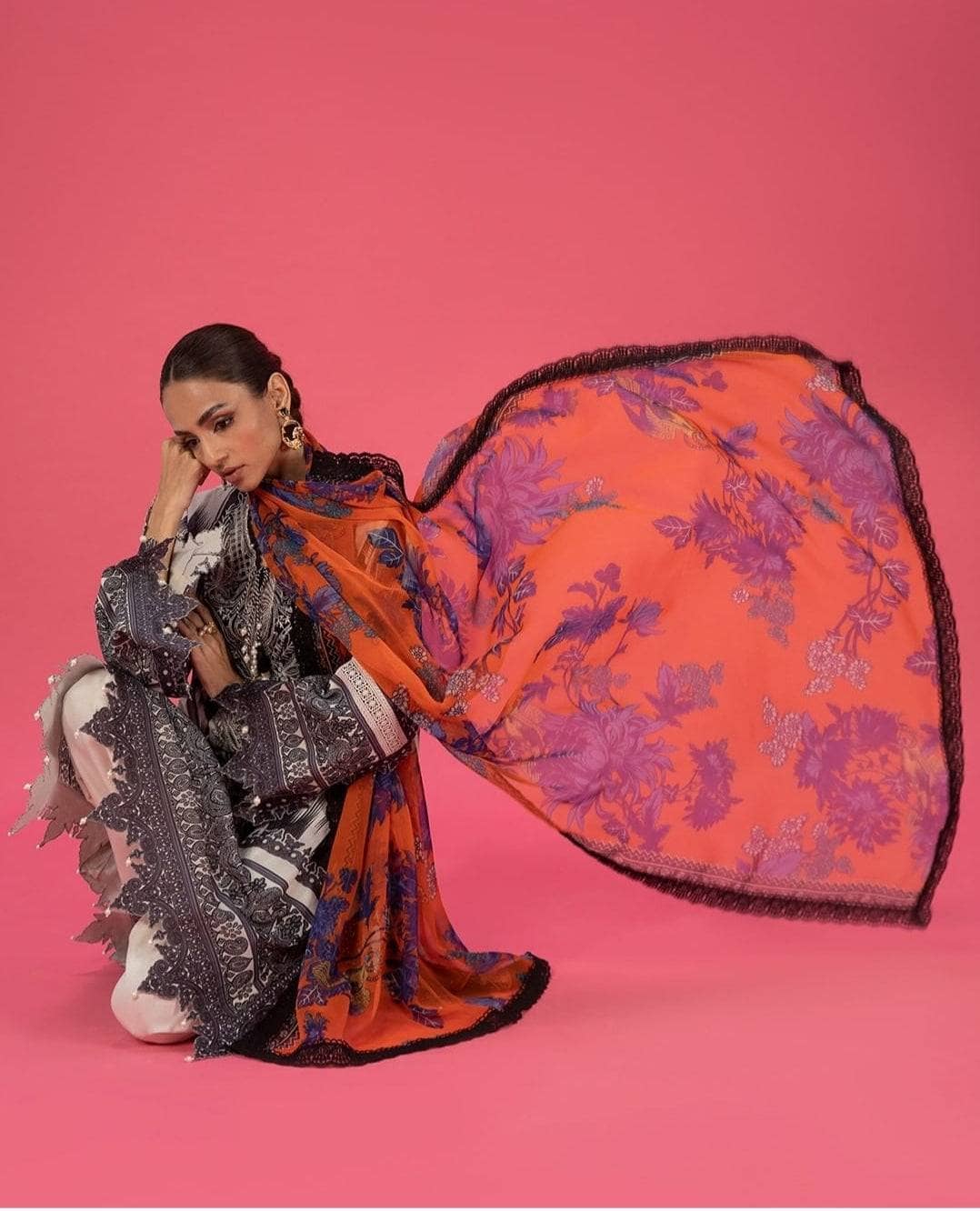 Mahay Lawn by Sana Safinaz/4A/2 Pc/Shirt Dupatta