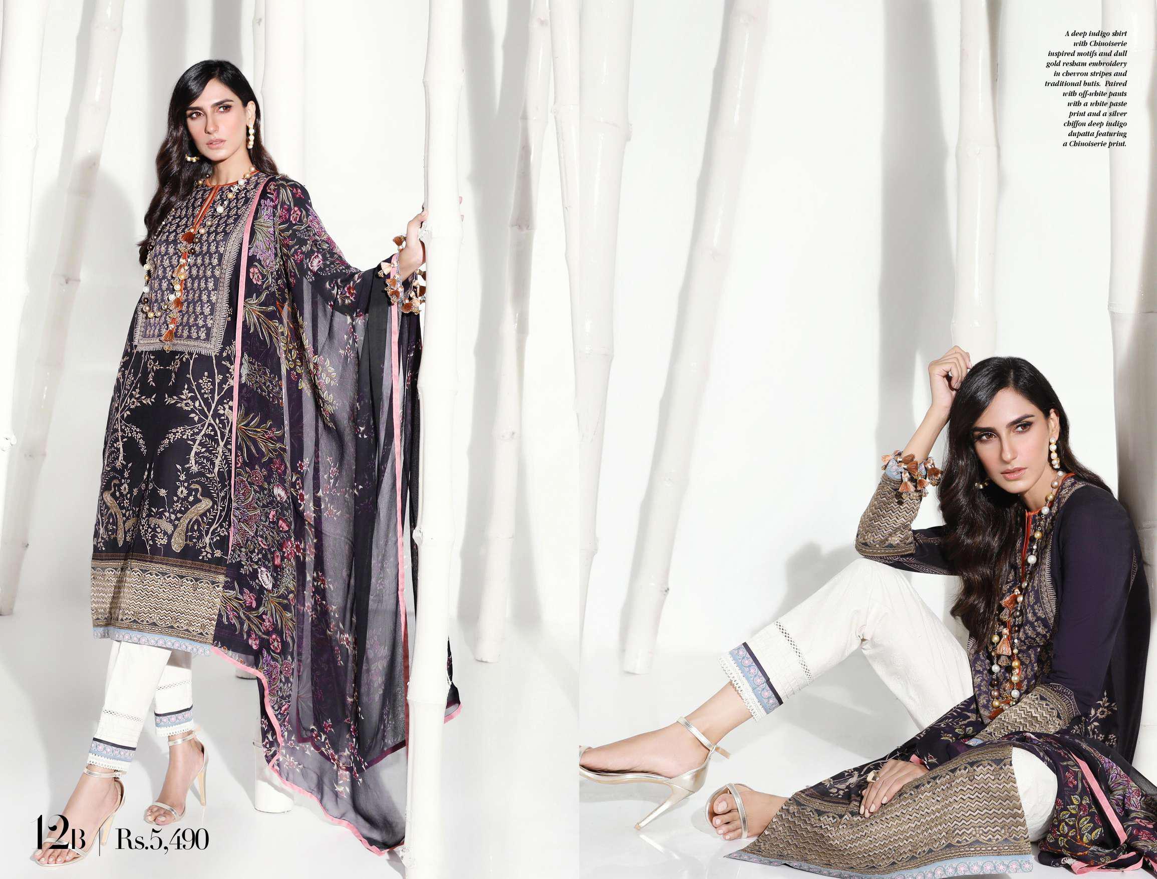 Sana Safinaz Pre-Fall Embroidered Collection 2019 – 12B