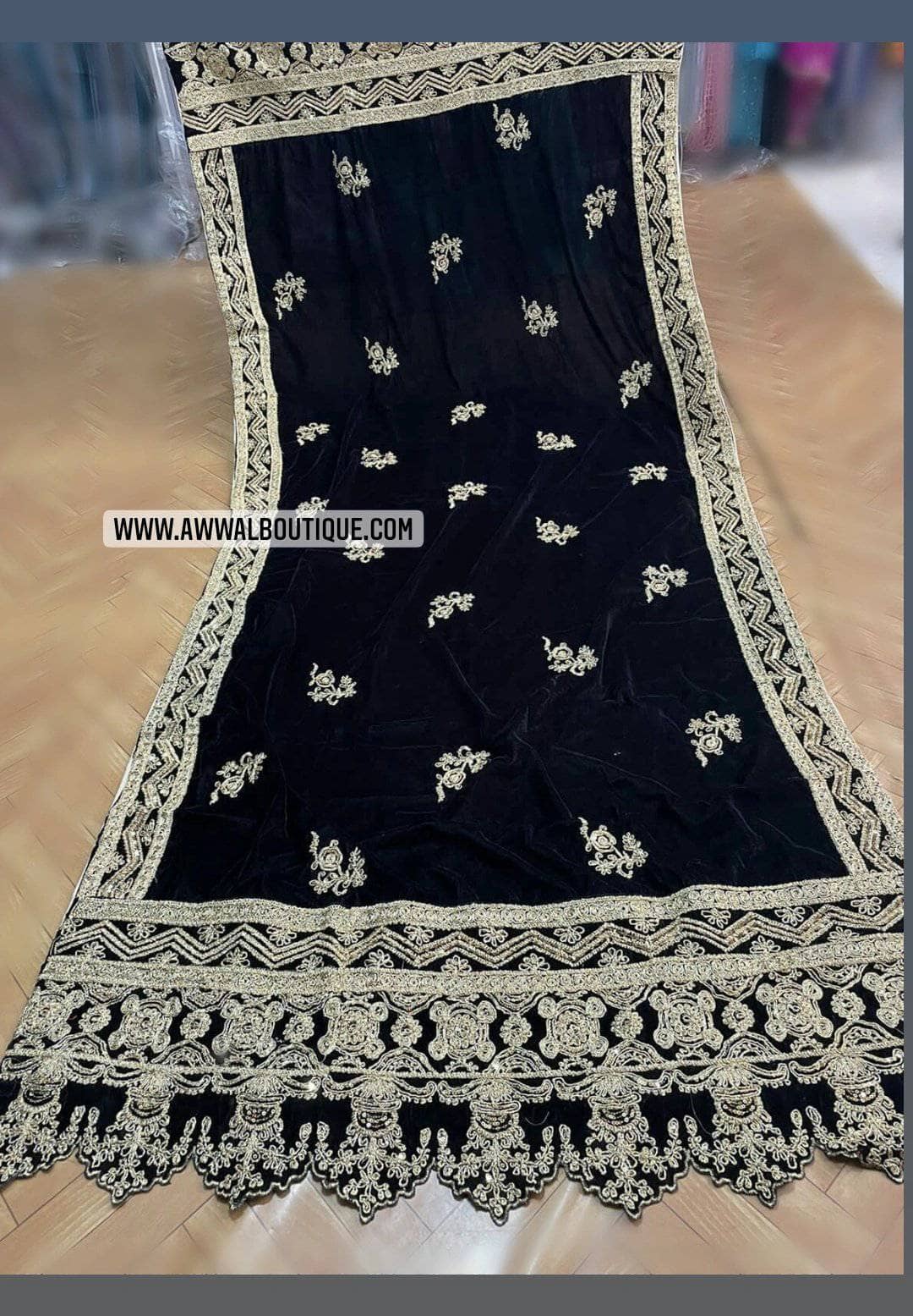 Velvet Shawls Velvet Shawls Velvet Embroidered Shawl 21/D 04