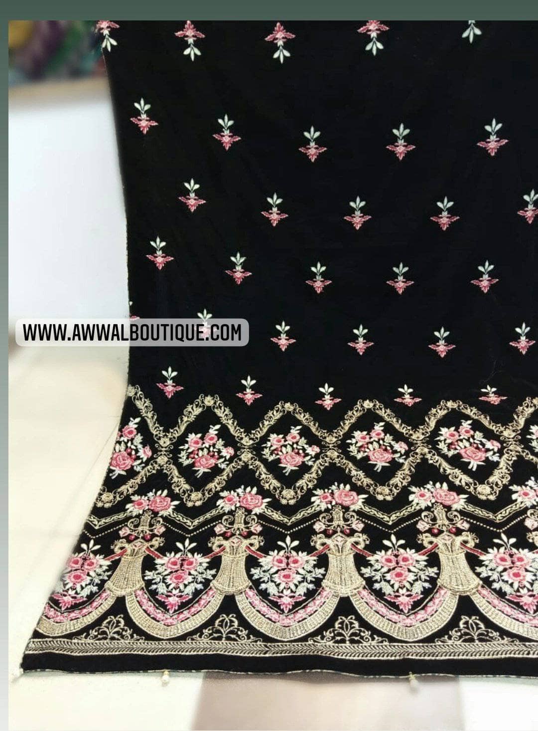 Velvet Shawls Velvet Shawls Velvet Embroidered Shawl 21/D 10